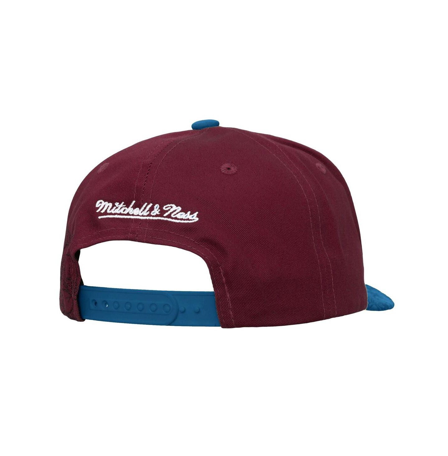 Мужская кепка Mitchell & Ness Mitchell Ness Burgundy/Blue Colorado Avalanche May Flowers Pro Crown Adjustable Hat — фото 2