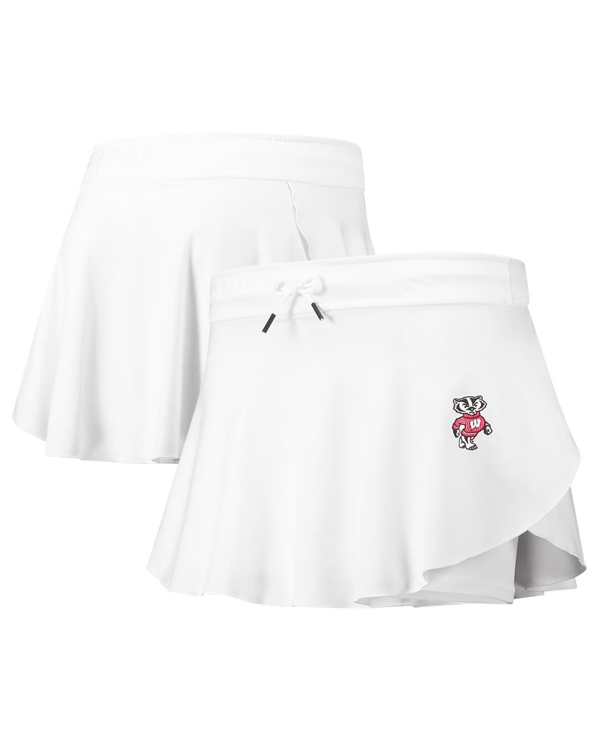 Under Armour Women's White Wisconsin Badgers Gameday Split Soft Skort In White