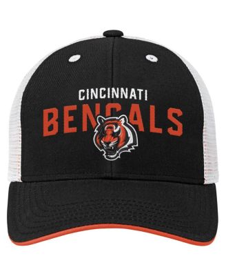 Big Boys and Girls Black Cincinnati Bengals Core Lockup Trucker Adjustable Hat