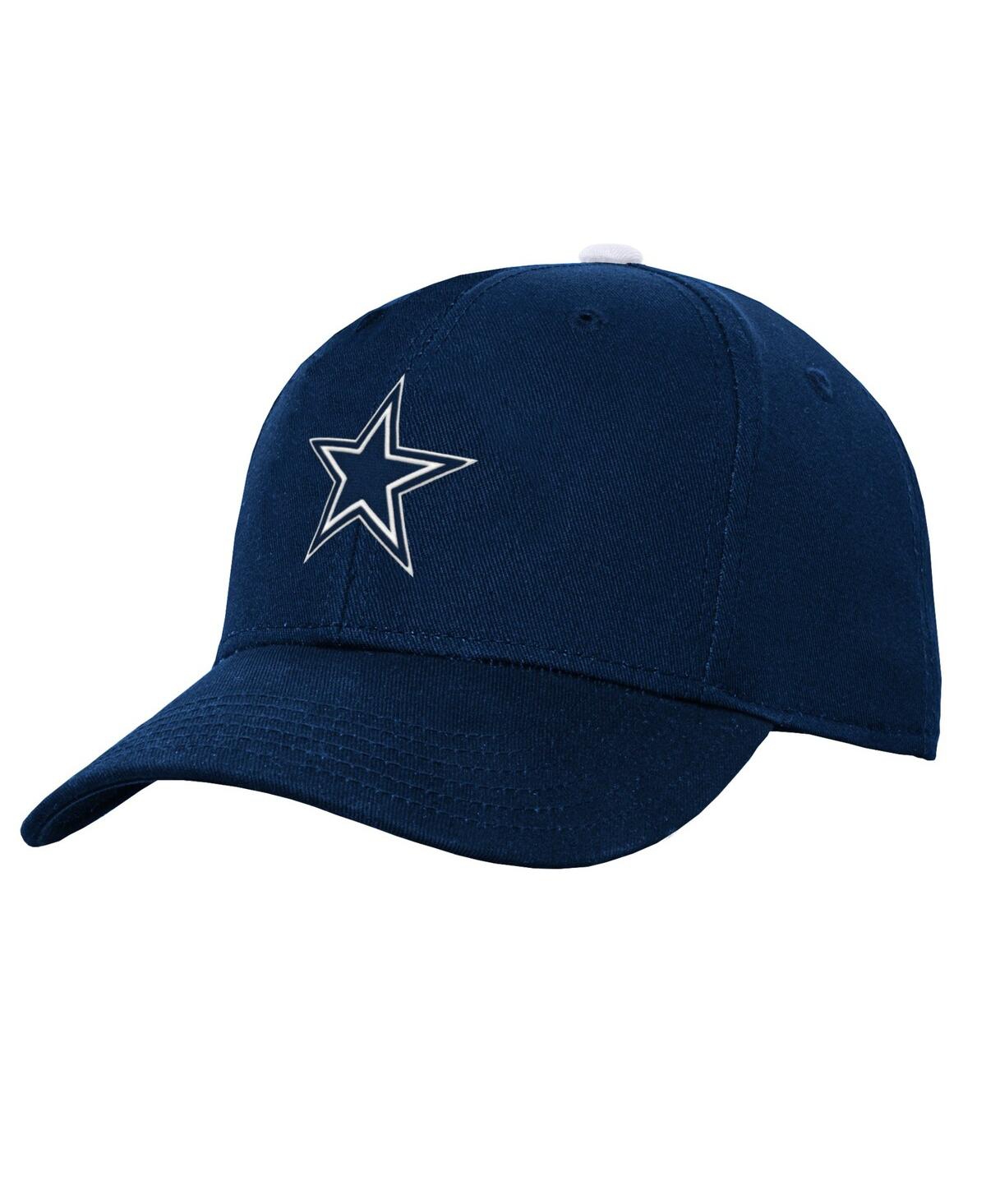 Outerstuff Big Boys And Girls Navy Dallas Cowboys Team Pre-curved Adjustable Hat In Blue