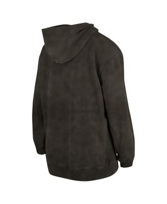 Men's and Women's Charcoal Chicago Bulls Oversized Essentials Pigment Wash Fleece Pullover Hoodie