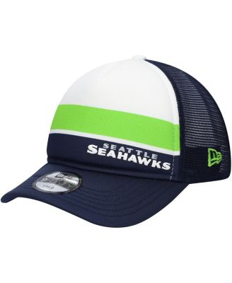 New Era - Preschool College Navy Seattle Seahawks Sport Night Color Block 9FORTY A-Frame Trucker Adjustable Hat