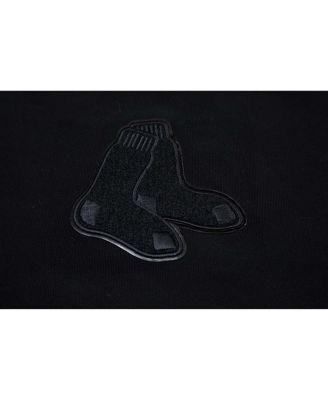 Women's Boston Red Sox Triple Black Cropped Pullover Hoodie