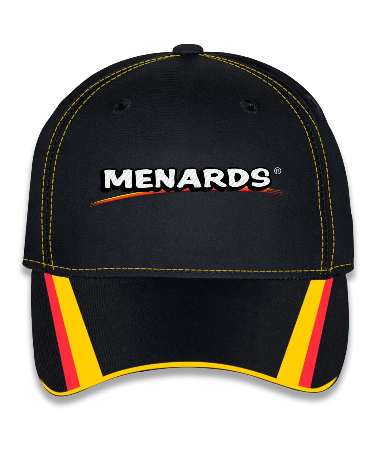 Checkered Flag Sports Men's And Women's Black Ryan Blaney Menards Uniform Adjustable Hat In Black