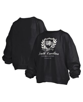 Pressbox - Women's Black South Carolina Gamecocks Big Aug Script Janice Oversized Pullover Sweatshirt
