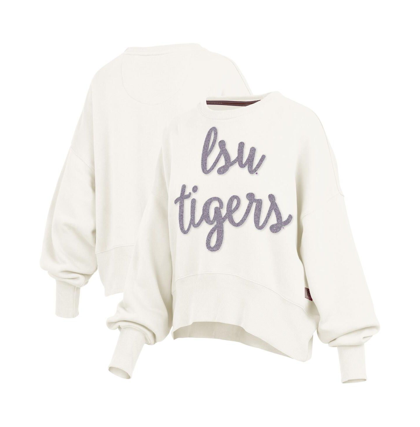 Женская толстовка Pressbox Cream LSU Tigers Chelsea Oversized Pullover — фото 1