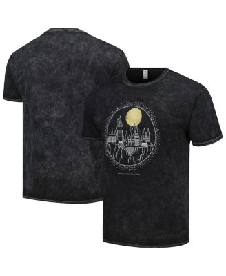 Mad Engine - Men's and Women's Black Harry Potter Hogwarts Line Art Graphic T-Shirt
