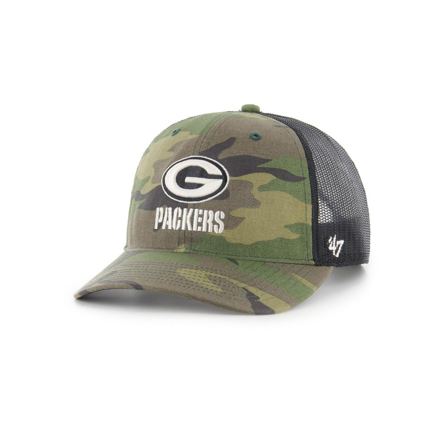 Men's Camo Green Bay Packers Trucker Adjustable Hat