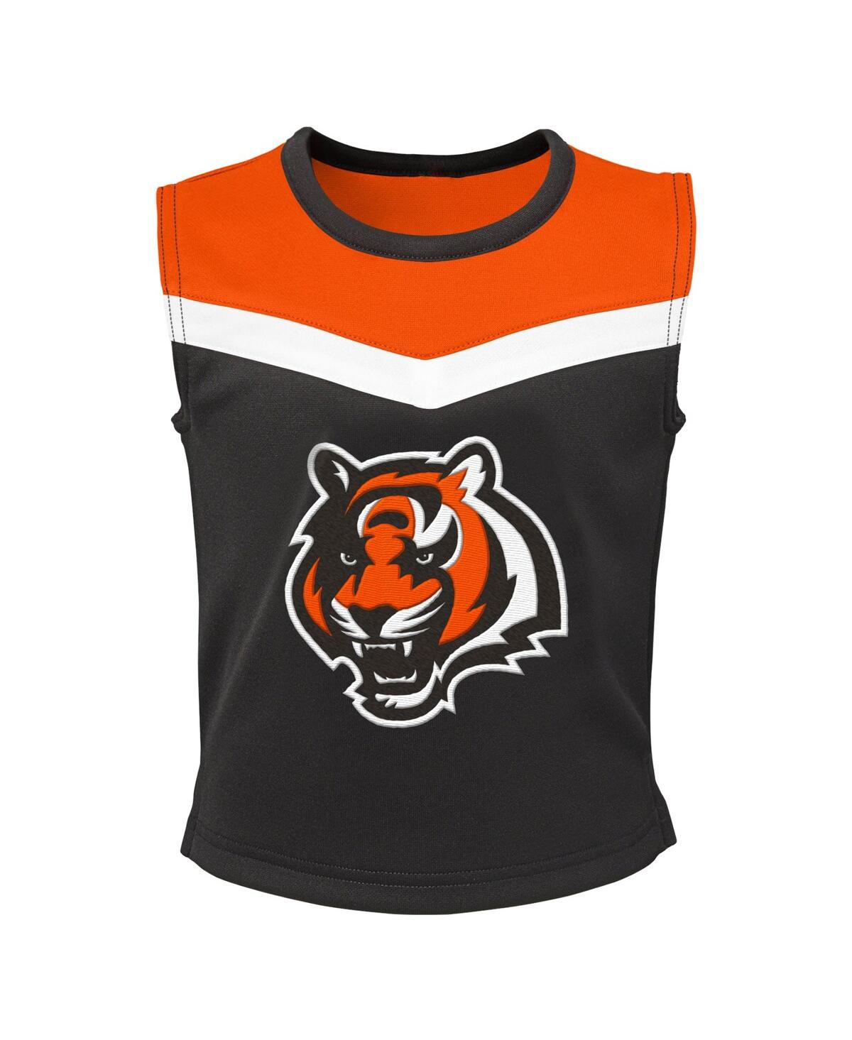 Outerstuff Girls Preschool 2-Piece Black Cincinnati Bengals Spirit Cheerleader Set with Bloomers