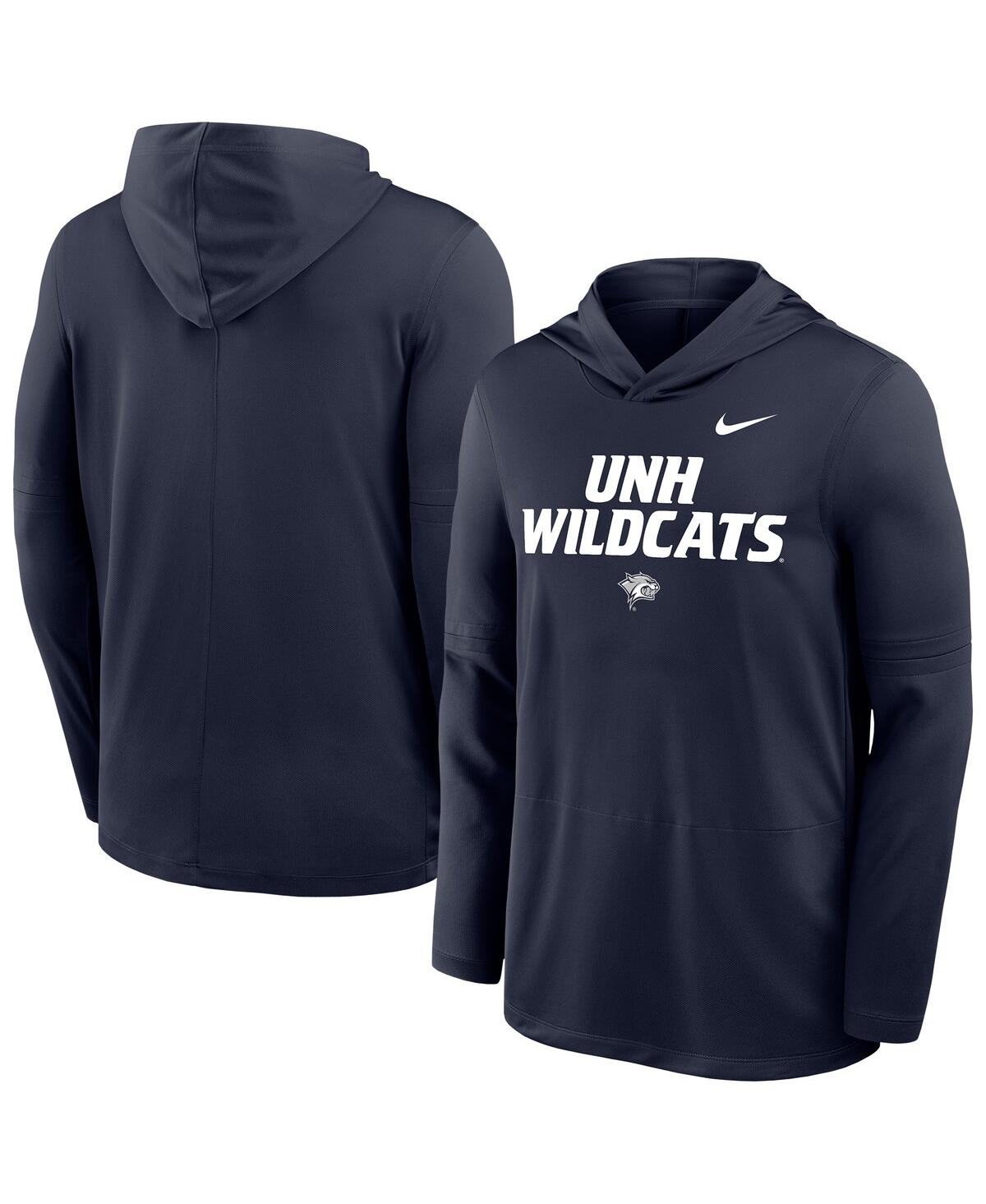 Nike Men's Navy New Hampshire Wildcats Sideline Dri-fit Lightweight Sweatshirt In Blue