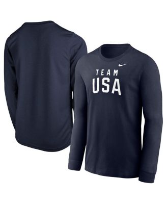 Nike - Big Boys and Girls Navy Team USA Legend Long Sleeve T-Shirt