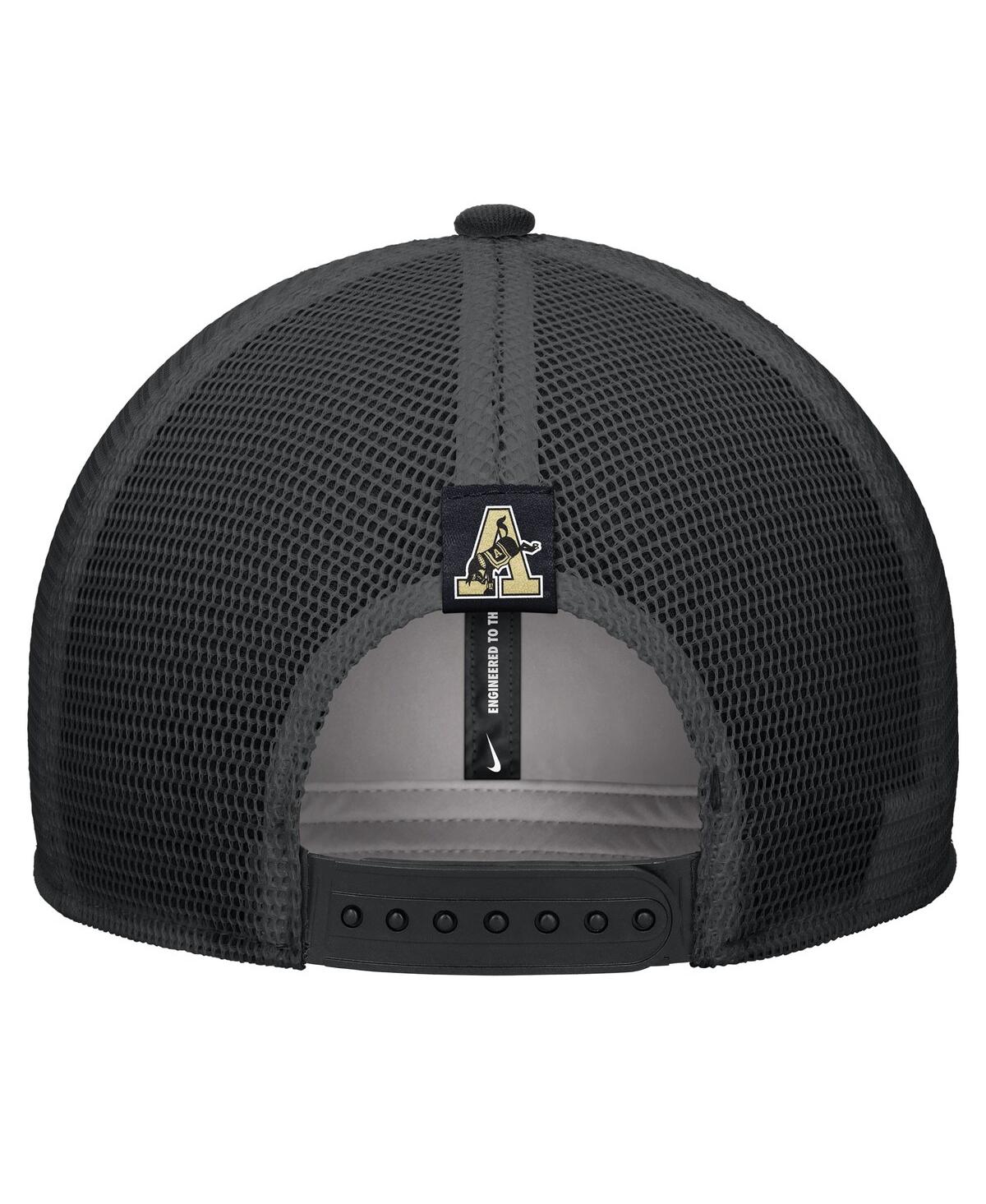 Nike Black Army Black Knights Vintage Arch Rise Performance Trucker Adjustable Hat In Black