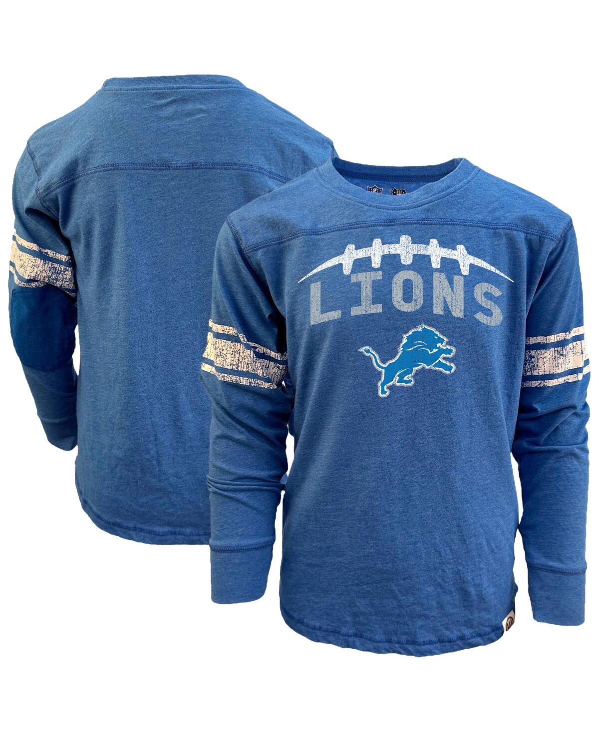 Wes & Willy Kids' Big Boys And Girls Heather Blue Detroit Lions Football Long Sleeve T-shirt