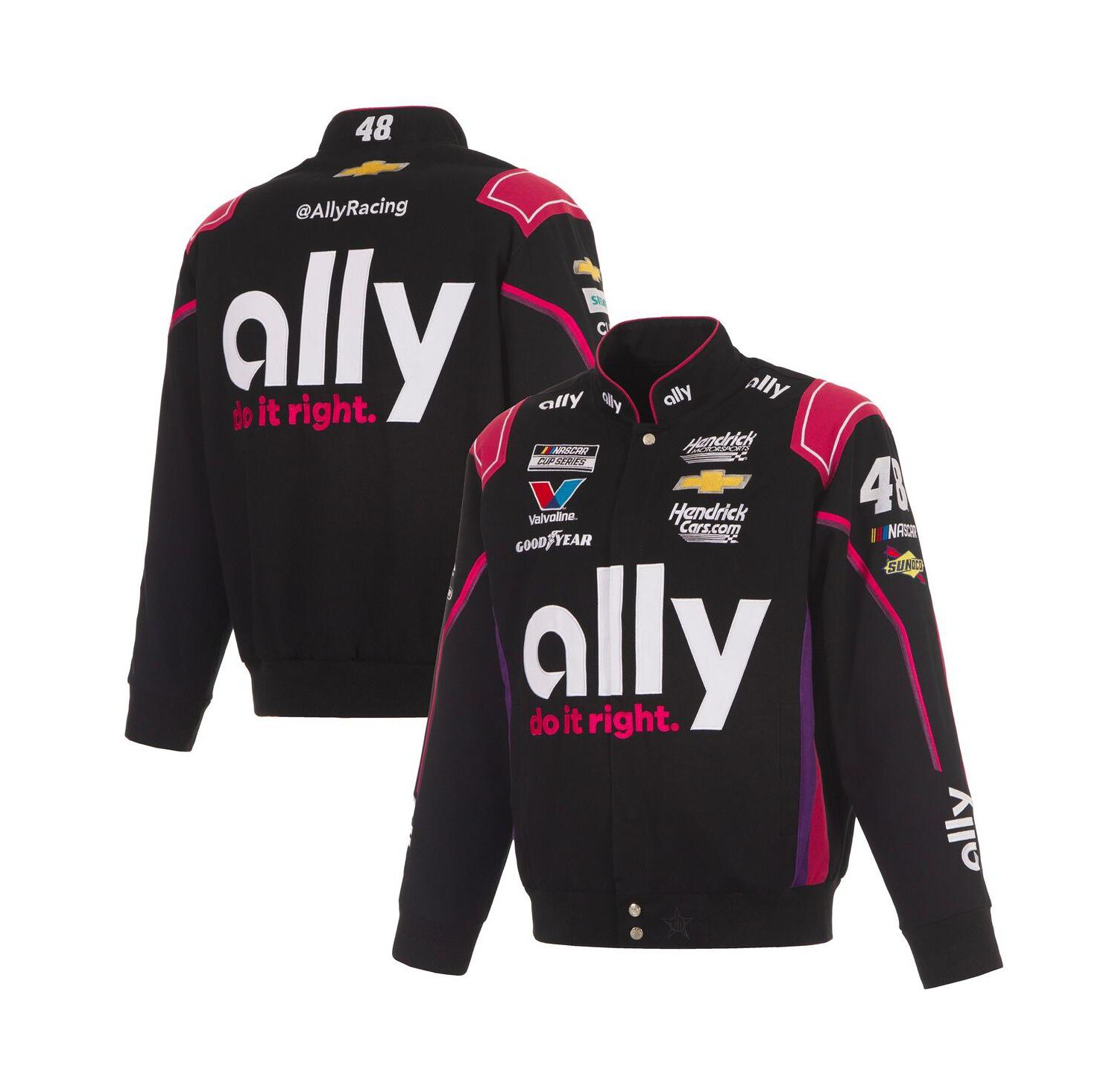 Men's Black Alex Bowman Ally Full-Snap Twill Uniform Jacket