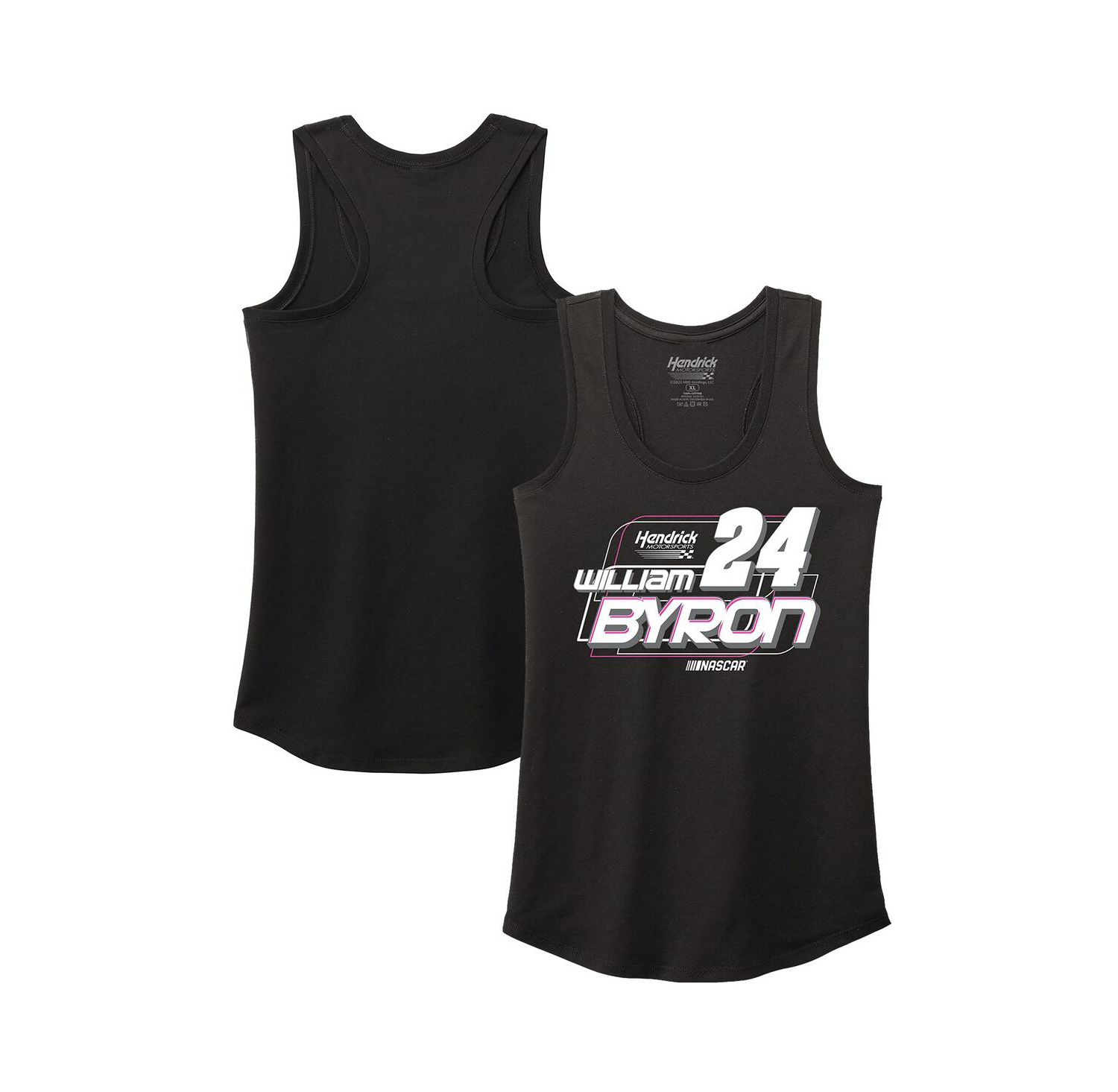 Women's Black William Byron Name & Number Racerback Tri-Blend Tank Top