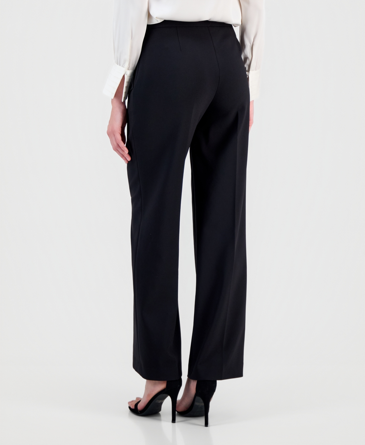 Anne Klein Women's High Rise Wide-leg Pants In Black
