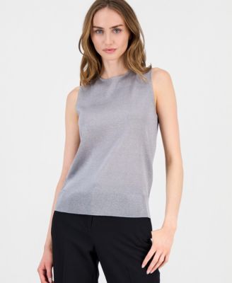 Anne Klein - Women's Sleeveless Metallic Knit Top