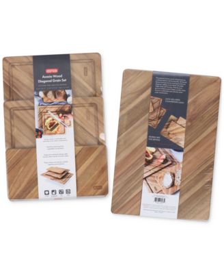 3-Piece Acacia Diagonal Grain Board Set