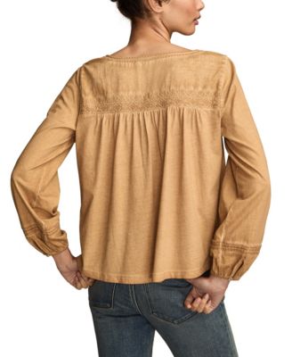 Women's Long Sleeve Peasant Top