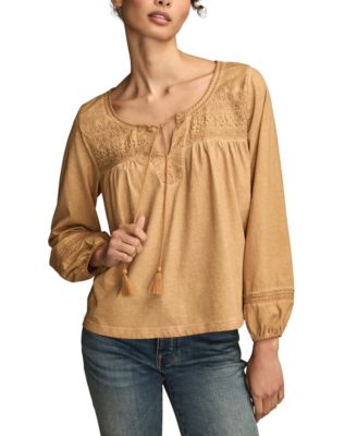 Women's Long Sleeve Peasant Top