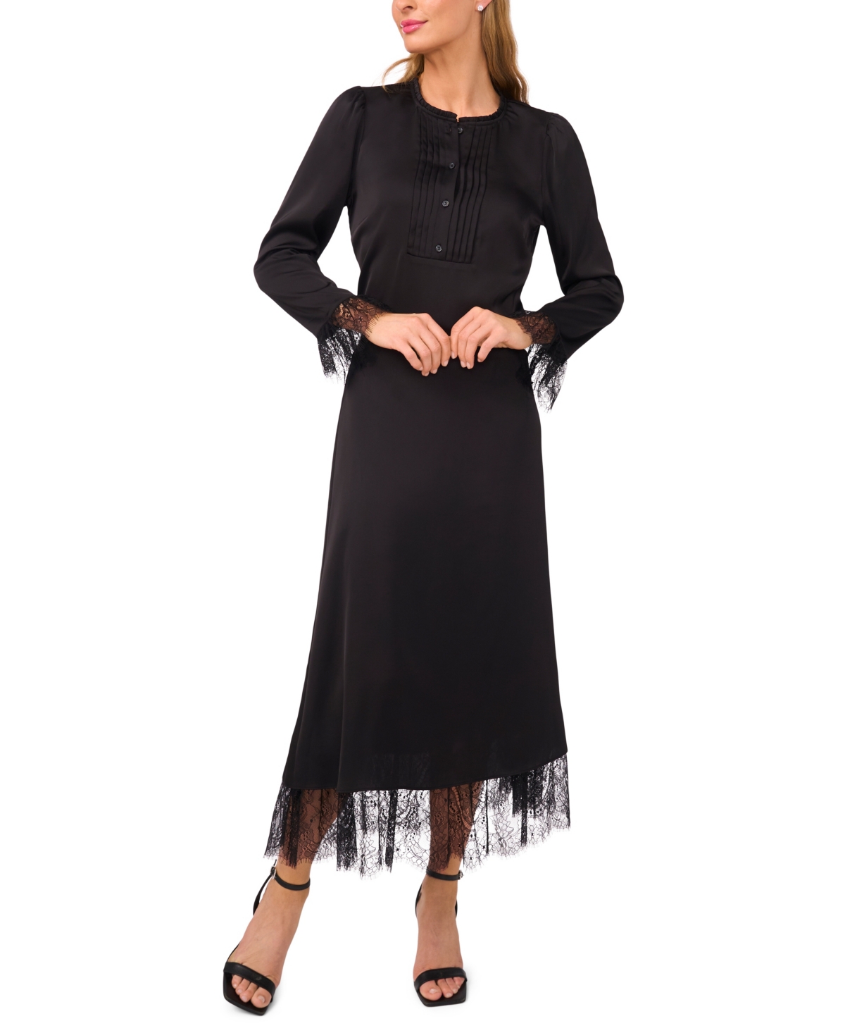 Cece Button Down Blouse In Black