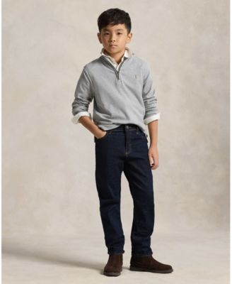 Big Boys Cotton Interlock Quarter-Zip Pullover Shirt