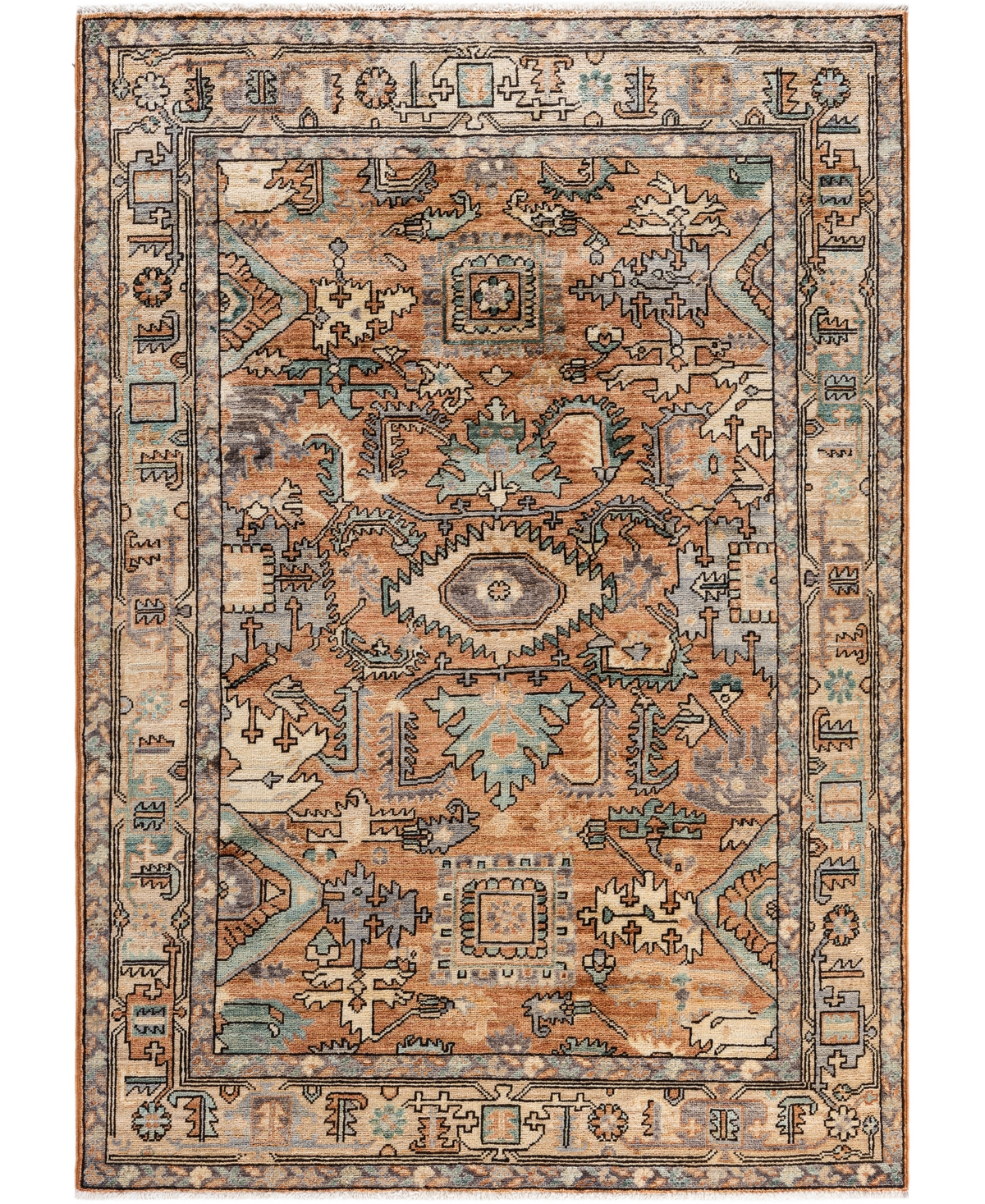 Adorn Hand Woven Rugs Serapi M0103-311 4'2"x5'10" Area Rug In Orange