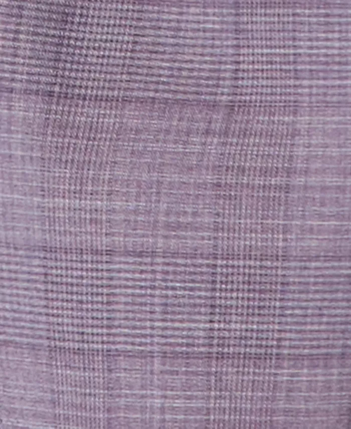 Men's Modern-Fit Wool-Blend Purple Plaid Suit Separates Jacket - thumbnail 5