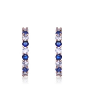 Colored Cubic Zirconia Inside Out Hoop Earrings