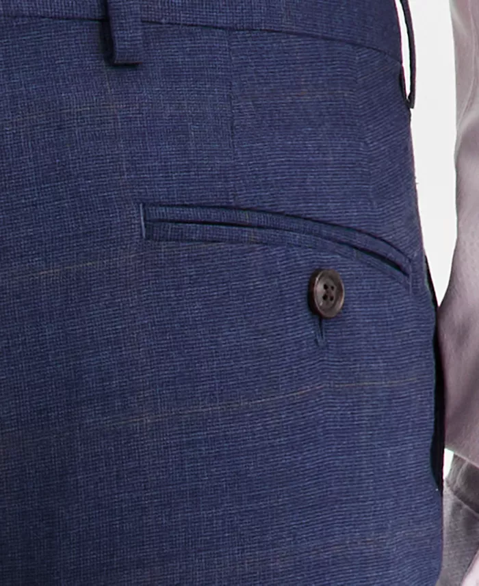 Men's Modern-Fit Wool-Blend Windowpane Suit Separates Pants - thumbnail 4