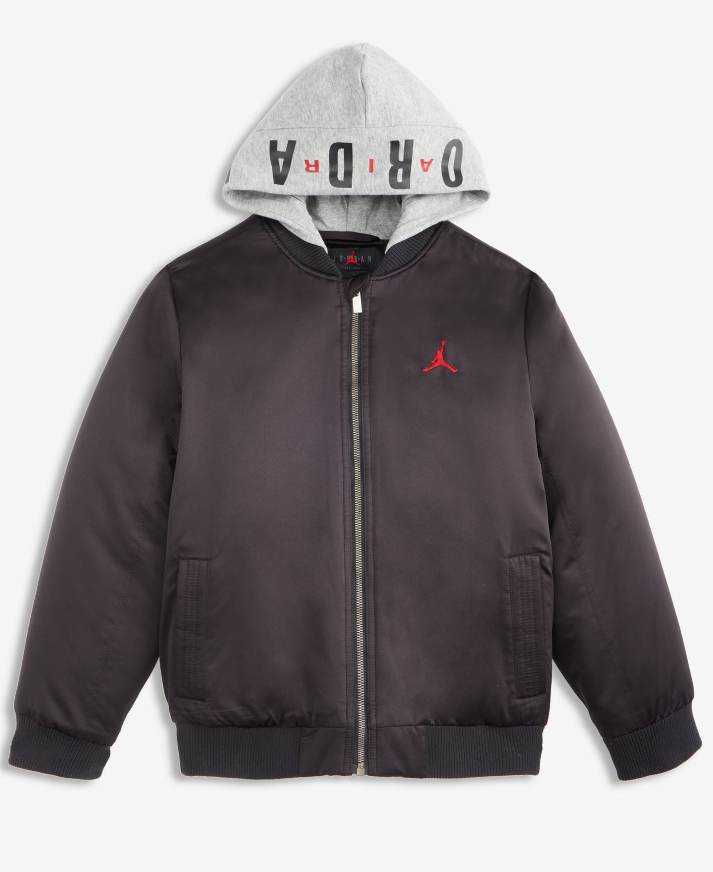 Куртка Jordan Hooded Long-Sleeve Bomber Jacket для мальчиков, цвет: Чёрный — фото 6
