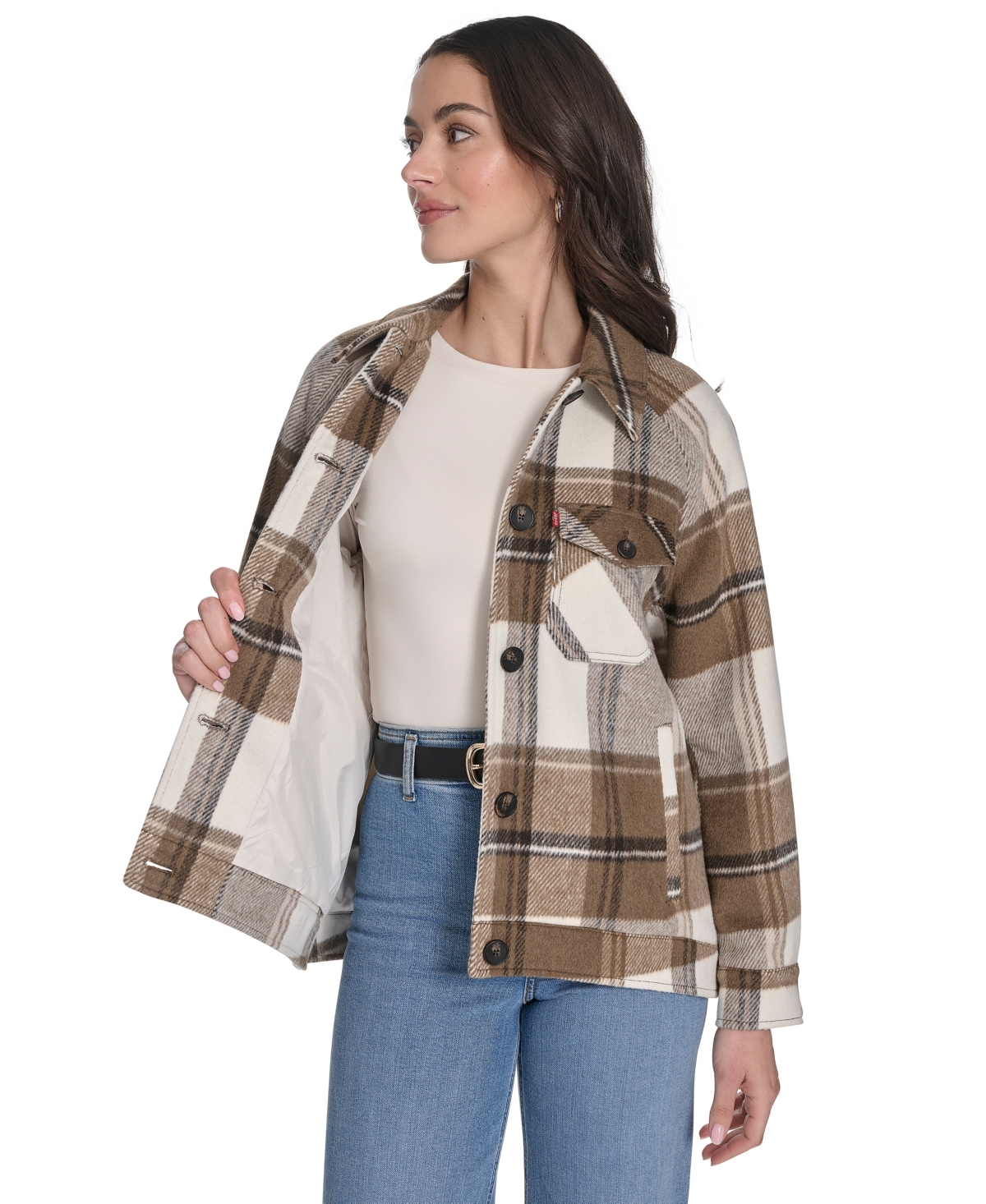 Levi's Women's Wool Blend Shirt Jacket In Brown