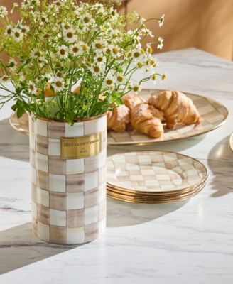 Mocha Check Medium Oval Platter