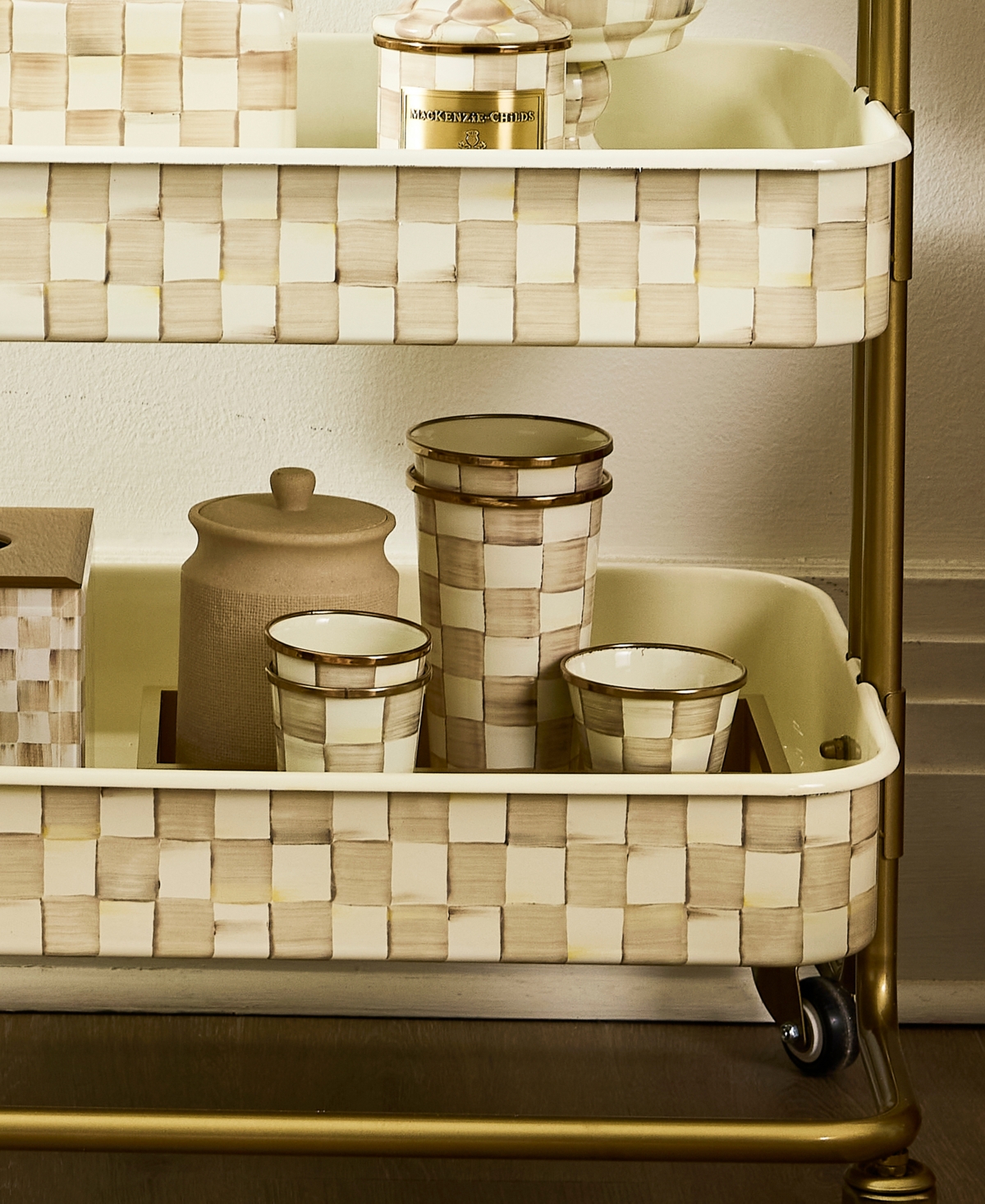 MacKenzie-Childs Mocha Check 20 oz. Tumbler