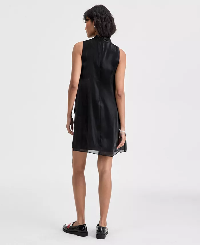 Women's Solid Bow Shift Dress - thumbnail 3