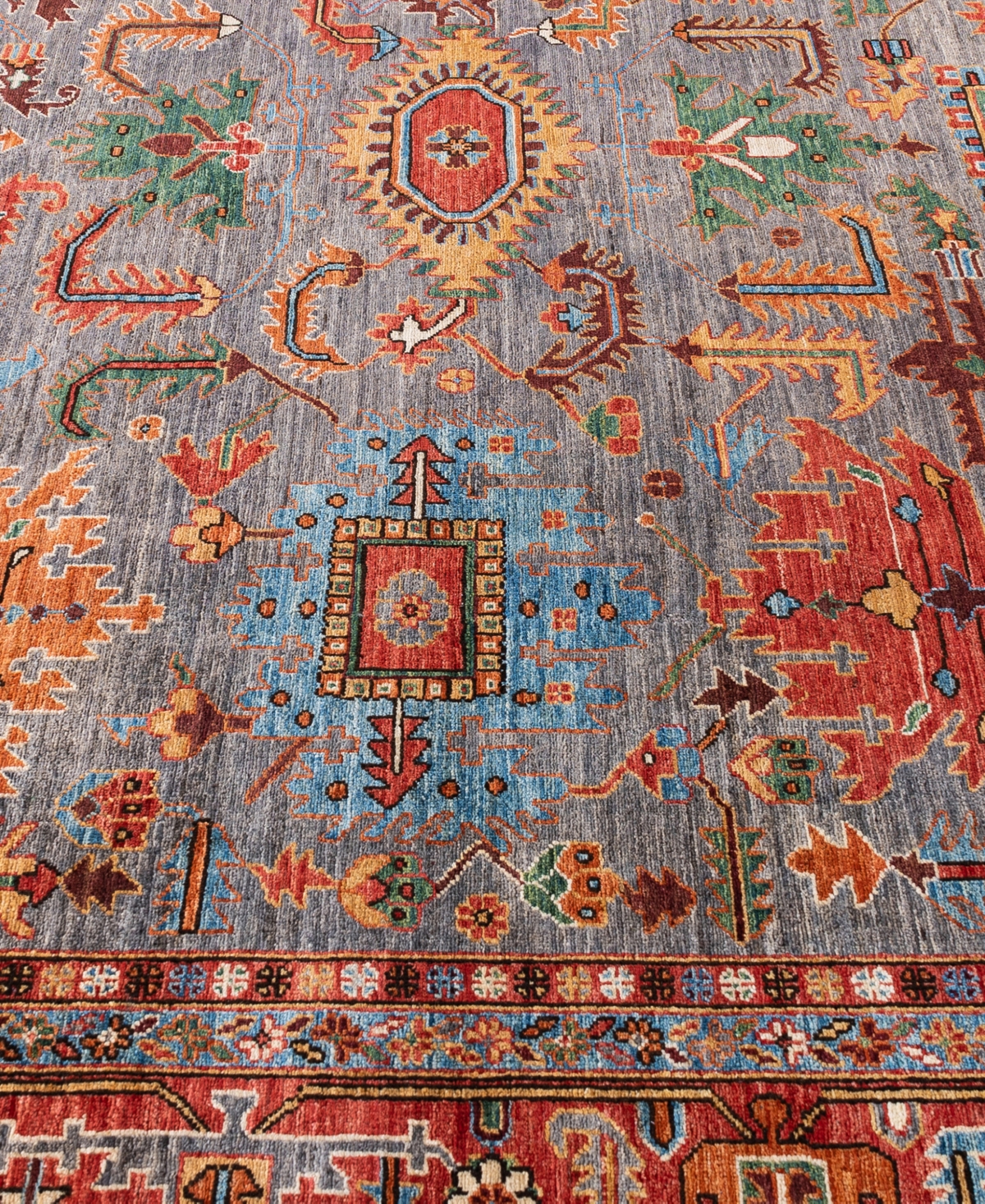 Adorn Hand Woven Rugs Serapi M0103-117 9'3"x11'9" Area Rug In Gray