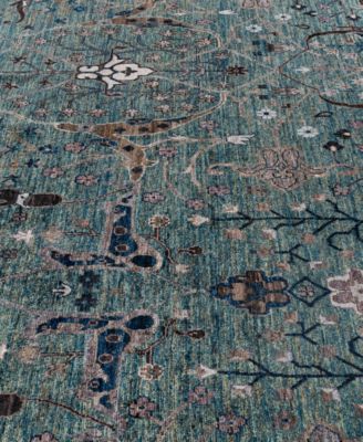 Adorn Hand Woven Rugs Serapi M0103 122 Rug Collection In Green