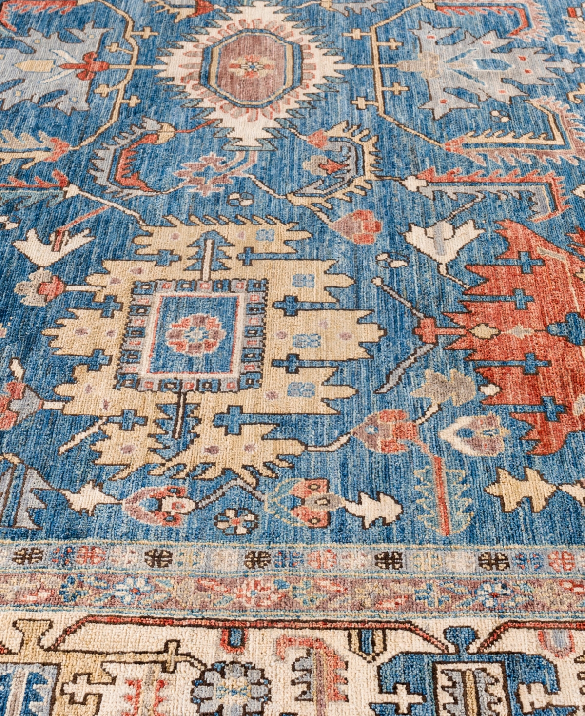 Adorn Hand Woven Rugs Serapi M0103-147 9'1"x11'9" Area Rug In Blue