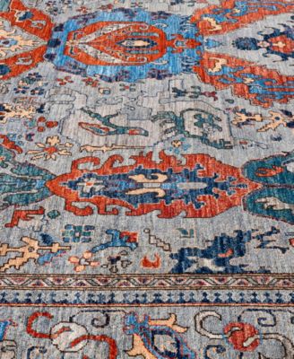 Adorn Hand Woven Rugs Serapi M0103 167 Rug Collection In Gray