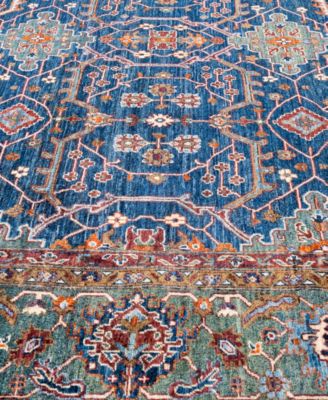 Adorn Hand Woven Rugs Serapi M0103 187 Rug Collection In Blue