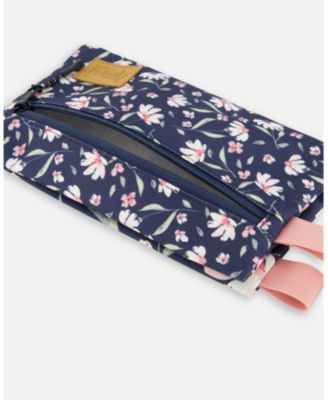 Girl Double Pencil Case Navy Flower Print - Toddler|Child
