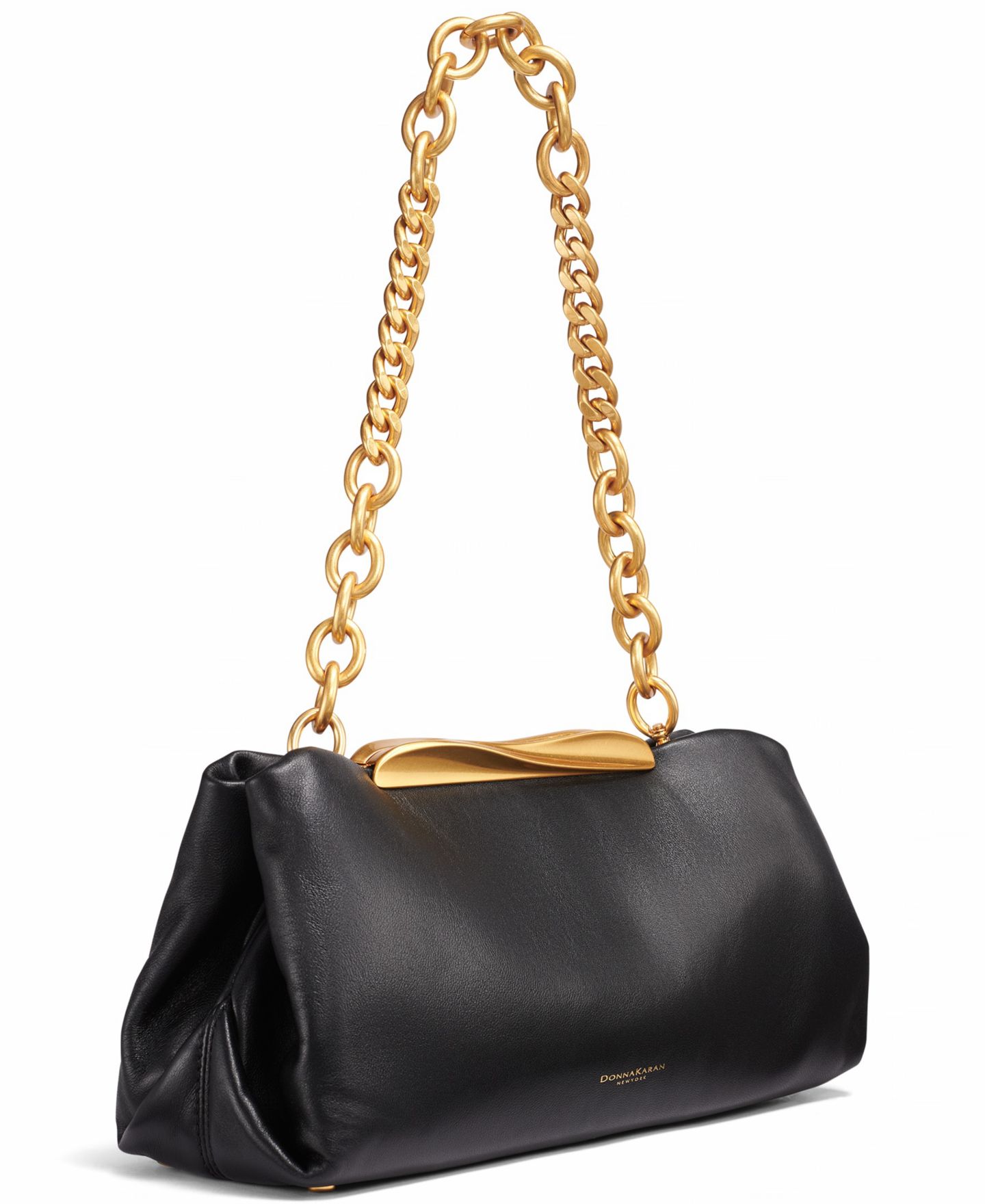 Женский клатч Donna Karan New York Poplin Clutch, цвет: Чёрный / Золотой — фото 3