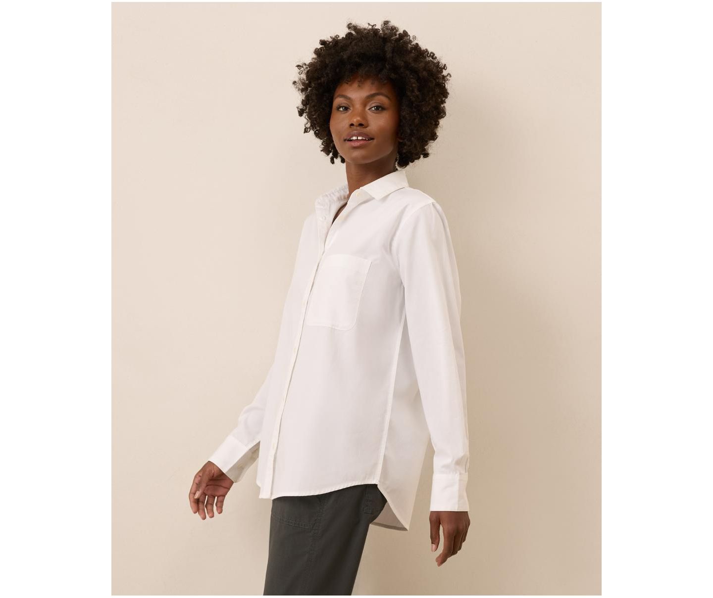 Женская рубашка Pact Organic Cotton All Day Poplin Classic, цвет: Белый — фото 4