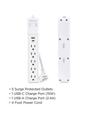 P504UC 5-Outlet Surge Protector with USB-A and USB-C Port