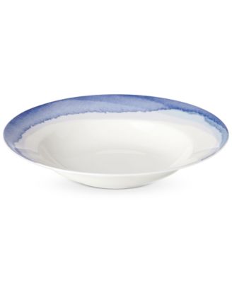 Lenox Indigo Watercolor Stripe Rim Soup Bowl, Created for Macy's