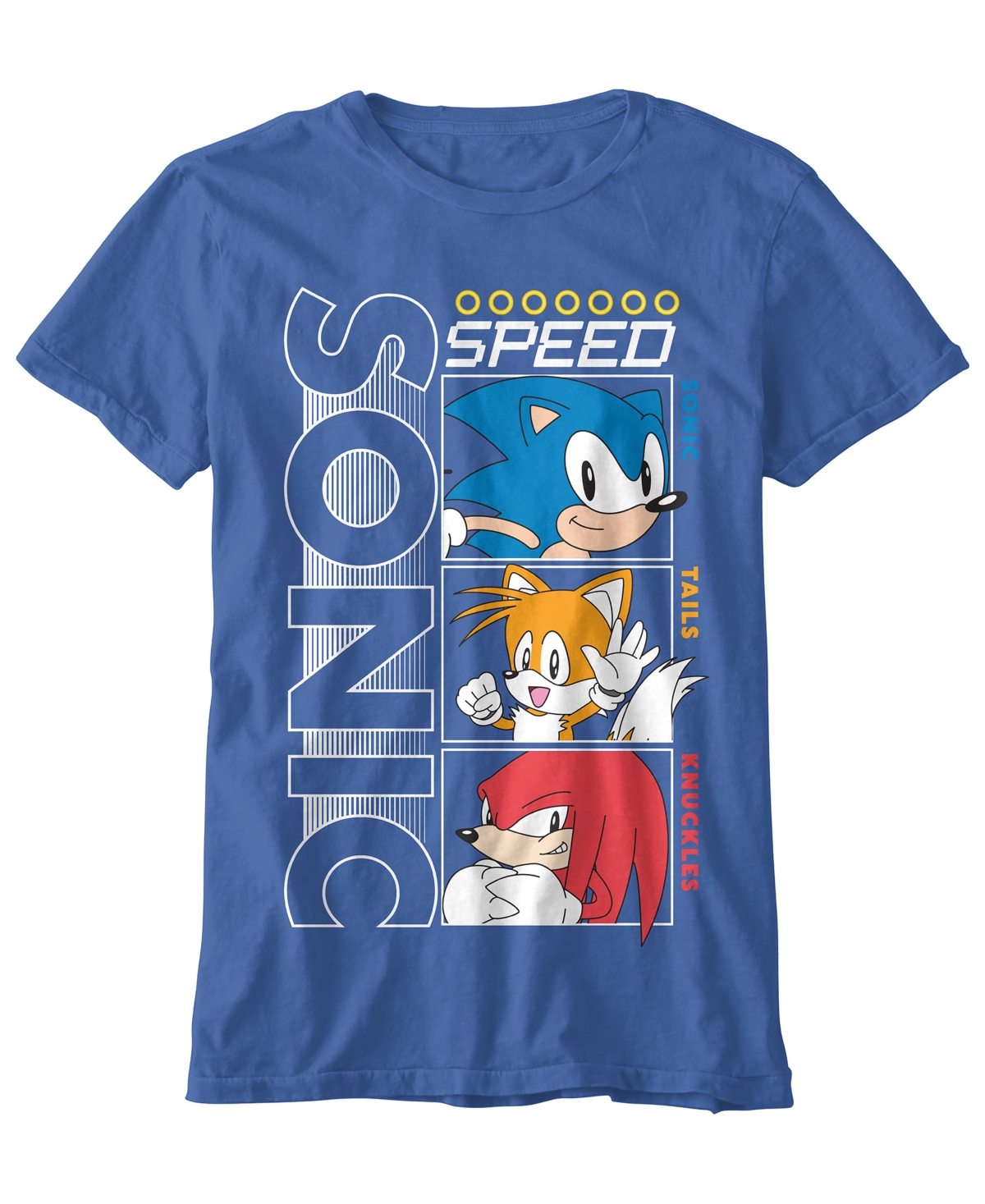 Sonic Big Boys Team Speed Short Sleeve T-shirt In Blue