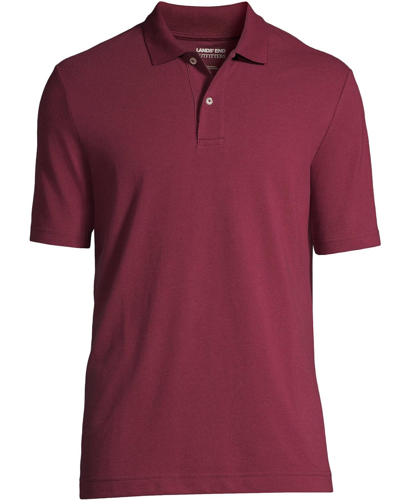 Мужское поло Lands' End Short Sleeve Basic Mesh Polo Shirt, цвет: Бордовый — фото 2