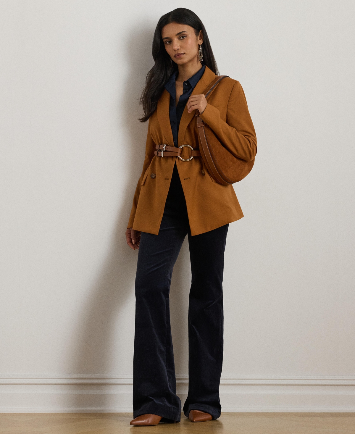 Ralph Lauren High-rise Corduroy Flare Pant In Black