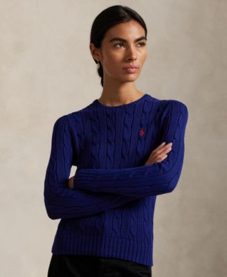 Polo Ralph Lauren - Women's Cable-Knit Cotton Crewneck Sweater