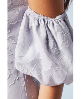 Women's Puff Sleeve Bridesmaids Midi Dress